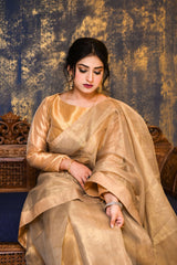 Golden Girl Saree (Stitched + Unstitched) – Noorangi – Silk – Saree