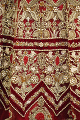Antique Crimson Majesty Lehenga – Noorangi – Net