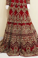 Antique Crimson Majesty Lehenga – Noorangi – Net