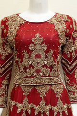 Antique Crimson Majesty Lehenga – Noorangi – Net
