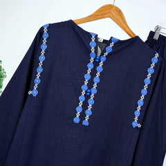 Blue embroidered