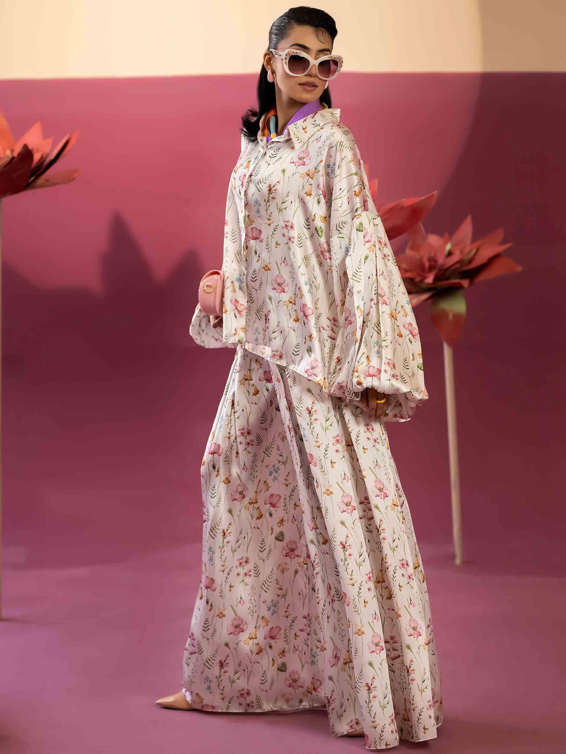 2 PIECE - EMBELLISHED SILK SUIT - Rabazka