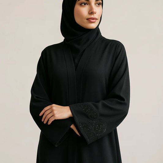 Laced Black Abaya