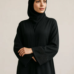Laced Black Abaya