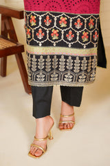 Petalfume – A Timeless Black & Maroon Ensemble from the Floral Whisper Collection