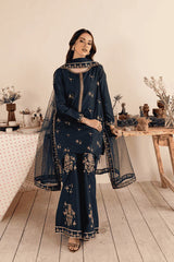 Albus Percival 3Pc - Embroidered Dhanak Dress