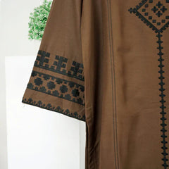 Brown Embroidered