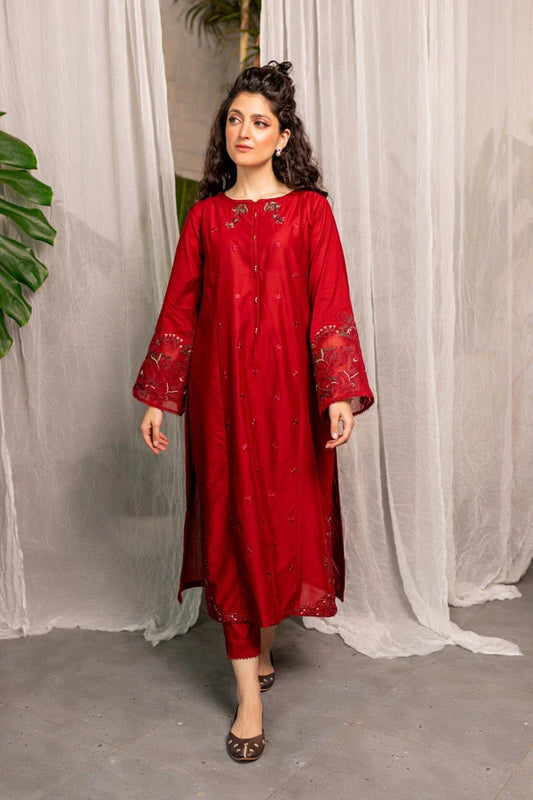 Afeefa 2Pc Embroidered Winter Dress