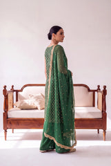Emerald Noor – Luxury Embroidered 3-Piece Formal Suit