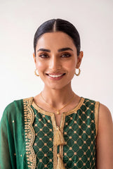 Emerald Noor – Luxury Embroidered 3-Piece Formal Suit