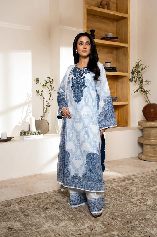 Aster | Motonone Midnight Blue 3-piece | Digitally Printed And Embroidered