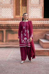 SF-264 | Embroidered Korean Raw Silk 3Pcs | Luxury Formal