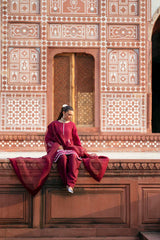 SF-264 | Embroidered Korean Raw Silk 3Pcs | Luxury Formal