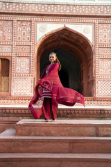 SF-264 | Embroidered Korean Raw Silk 3Pcs | Luxury Formal