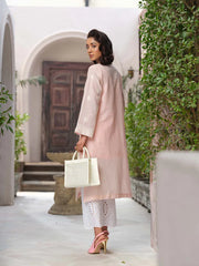 Powder Pink Chikankari – Noorangi – Raw Silk