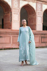 SF-269 | Embroidered & Hand-Embellished Korean Raw Silk 3Pcs | Luxury Formal