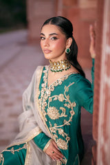 SF-268 | Embroidered & Hand-Embellished Pure Raw Silk 3Pcs | Luxury Formal