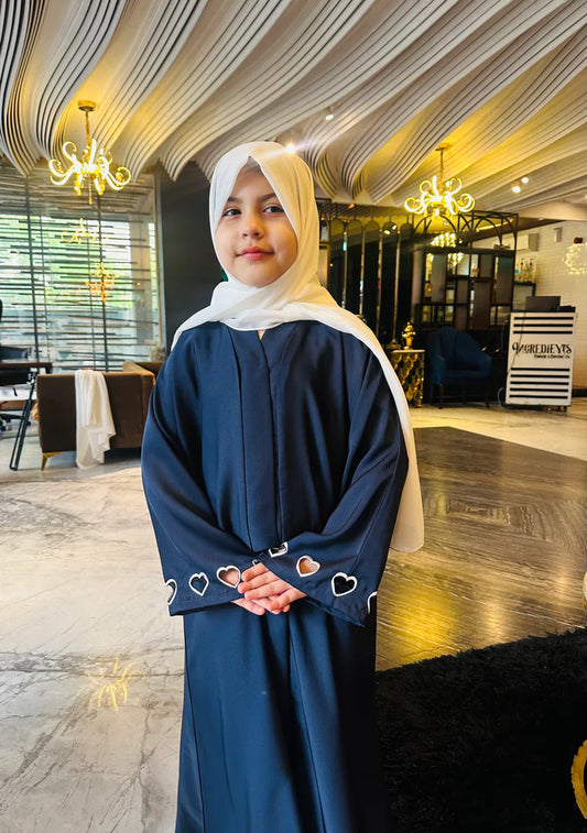 Kids Heart Embriodery Abaya-256