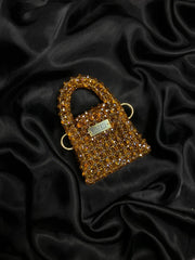 Crystal Mini Hand Bag (Golden)