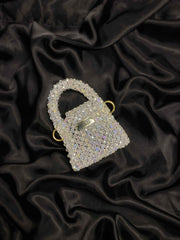 Crystal Mini Hand Bag (White)