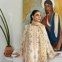 Lyra | Raw Silk 3 Piece | Hand-Embellished And Printed