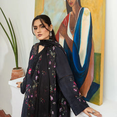 Crimson Noir | Raw Silk 3 Piece | Hand-Embellished And Printed