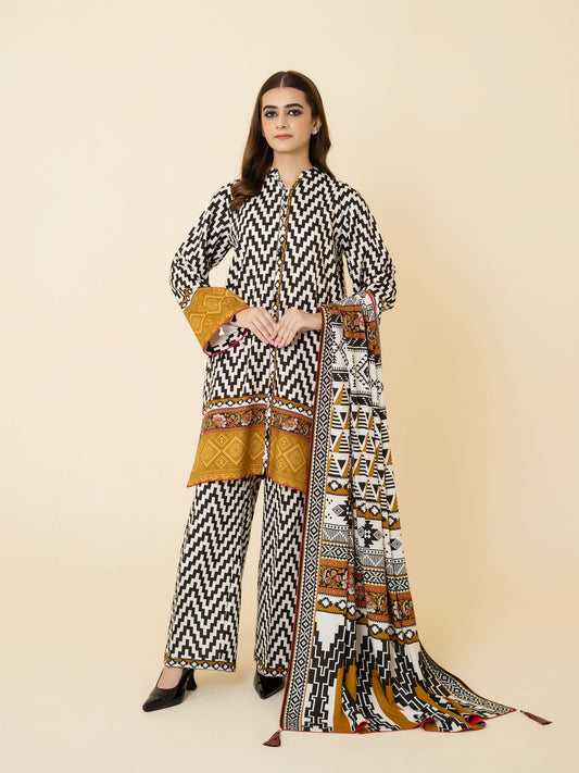 3 PIECE - PRINTED LINEN SUIT