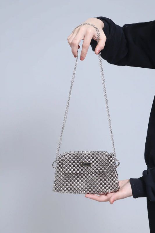 Metallic Silver Shoulder Bag