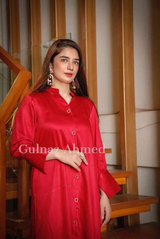 Red Winter Shinny Silk Marina