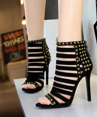 Rivet Roman Shoes, Retro Super High Heel Women's Shoes
