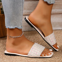 Fashion Casual Versatile Flat Slippers Beach Low Heel Trendy Women Sandals Fashion Women Shoes Slides Women