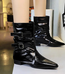 Pointed Fashion Women's Boots Retro Style Thick Heel Low Heel Medium Tube Women's Boots