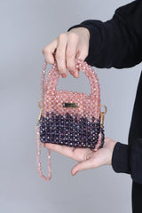 Shimmering Crystal Burgundy & Rose Pink Bag (Medium)