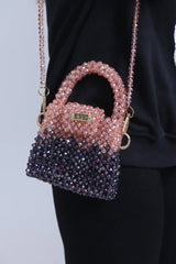 Shimmering Crystal Burgundy & Rose Pink Bag (Medium)