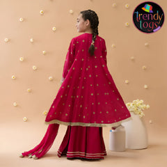 Girl's Party Wear/3 Pcs Chiffon Dress