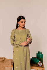 Gold Rose 2Pc Fully Embroidered Winter Dress