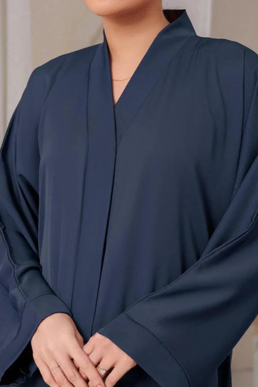 Navy Blue Textured Abaya