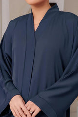 Navy Blue Textured Abaya