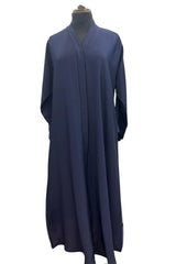 Navy Blue Textured Abaya