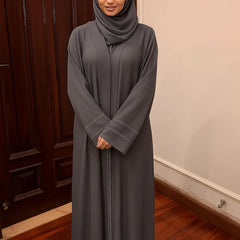 Grey Textured Abaya