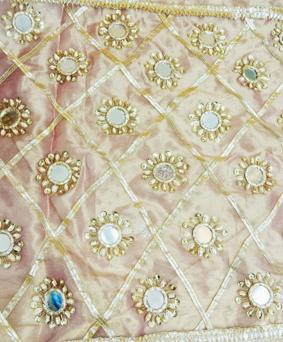 Zari Organza Peach Shawl