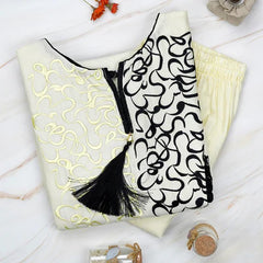 Off White Lawn 2-Piece Suit