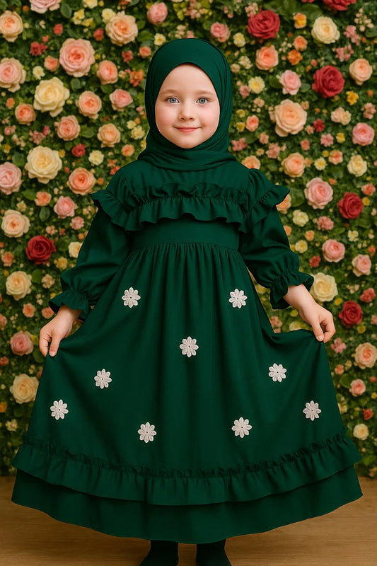 Blush Belle – Kids Frill Abaya sku-190
