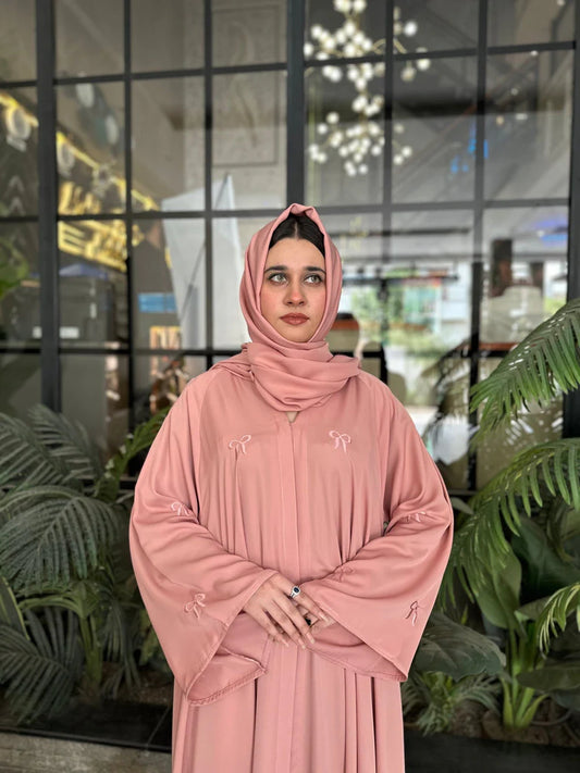 Blush Bow Elegance Abaya-27/191