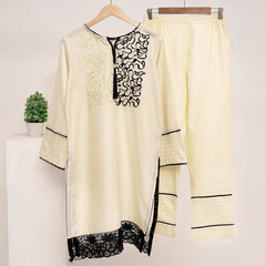 Off White Lawn 2-Piece Suit