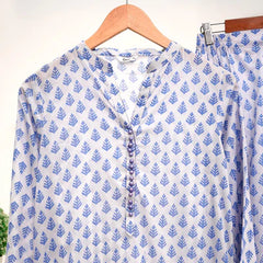 Blue Printed Lawn Coord Set