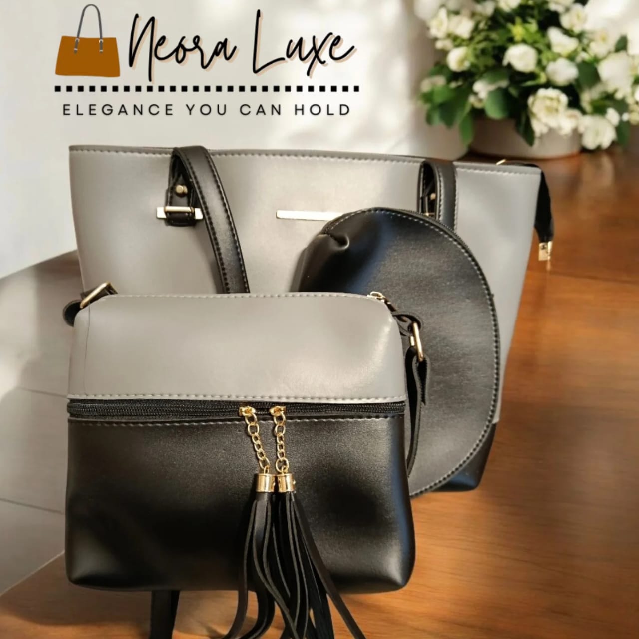Urban Elegance 3-Piece Tote & Crossbody Combo