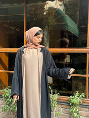 Elegant Coat style Abaya 3pc- 32