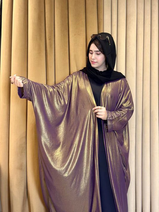Elegant Shimmer Chiffon abaya 2pc-173