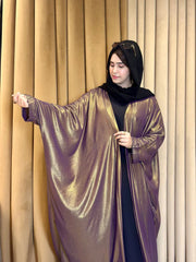 Elegant Shimmer Chiffon abaya 2pc-173
